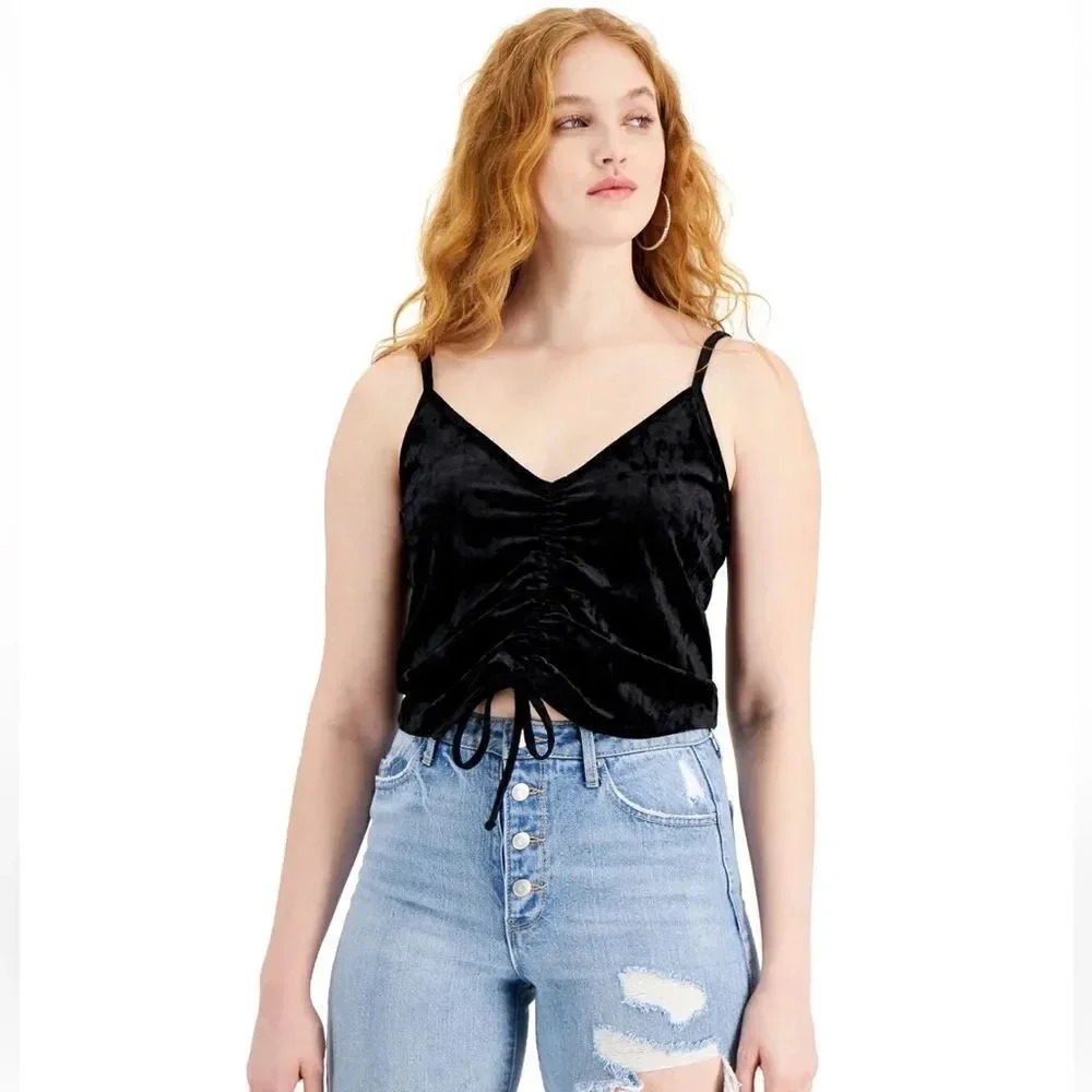 Hippie Rose Juniors' Ruched Tie-Hem Camisole, Brand New with tags💗S,M size - Picture 1 of 5